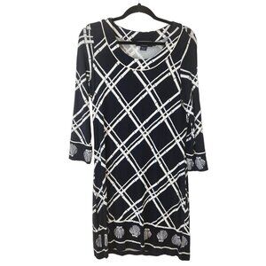 Vineyard Vines nautical beachy stretchy jersey knit knee length dark blue dress